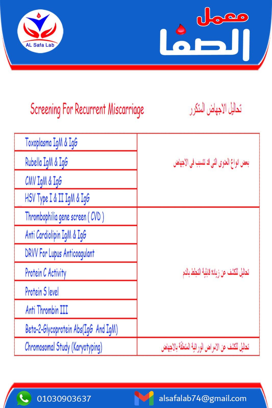 فحوصات الإجهاض المتكرر